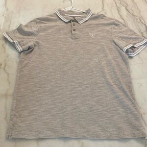 Men’s Guess Polo T-Shirt Cream Color Athletic Fit Size Medium
